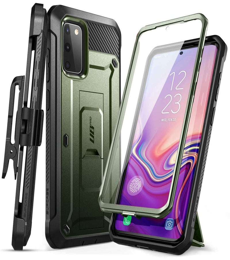 SUPCASE Unicorn Beetle Pro FullBody Dual Layer Rugged Kickstand Holster Case for 65Inch Samsung Galaxy S20 FE 2020 Guldan Green - Image 2