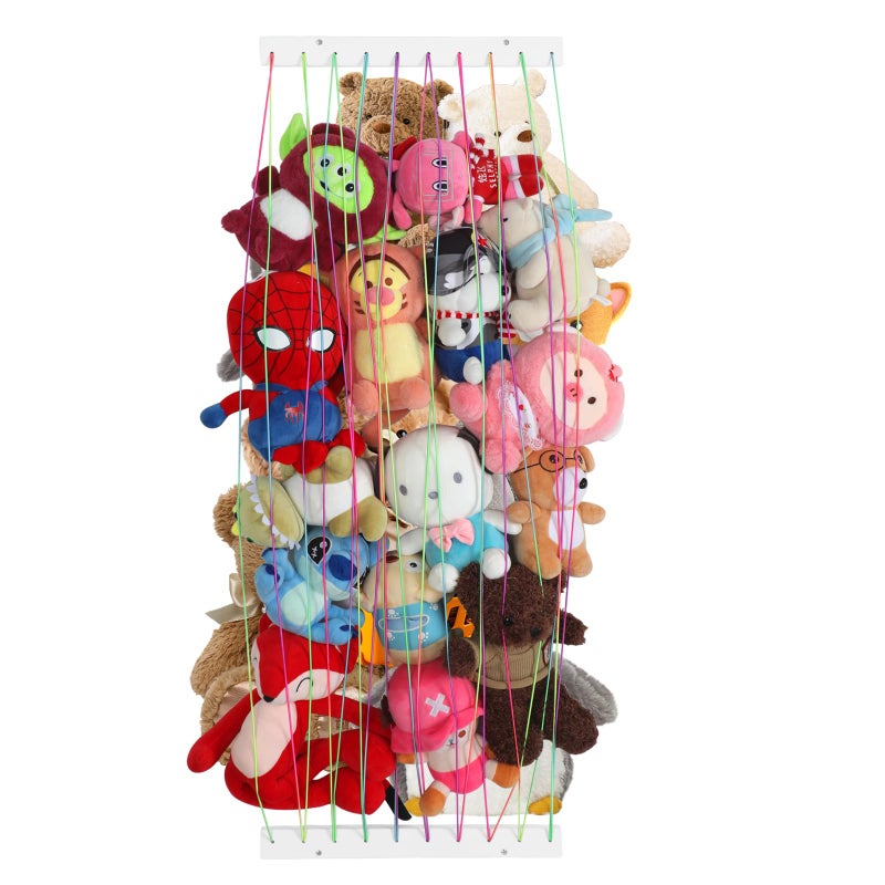 Stuffed Animal Storage OrganizersPlush Toy HolderHanging Plushie Toys Zoo Hammock Net for Kids Room Playroom Bedroom With Adjustable LengthNursery FurnitureLargeUpgradedWhite