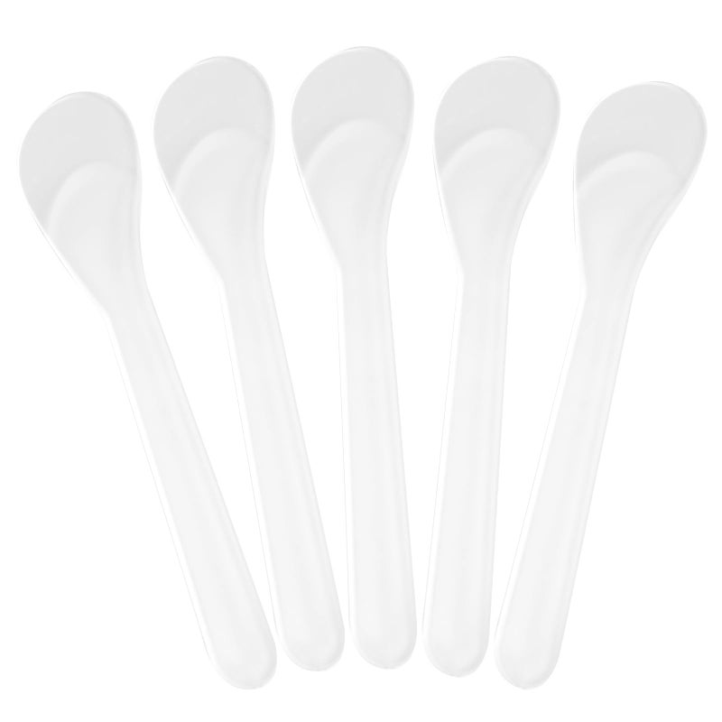 Senkary 200 Pack Large Cosmetic Spatulas 5 Inch Plastic Makeup Spatulas Disposable Facial Skincare Face Mask Applicators Translucent
