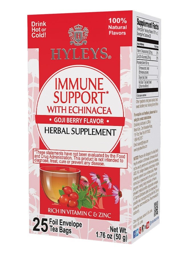 Hyleys Immunity Tea With Echinacea Goji Berry Flavor - 25 Tea Bags (1 Pack) - Support Your Immune System - Image 1