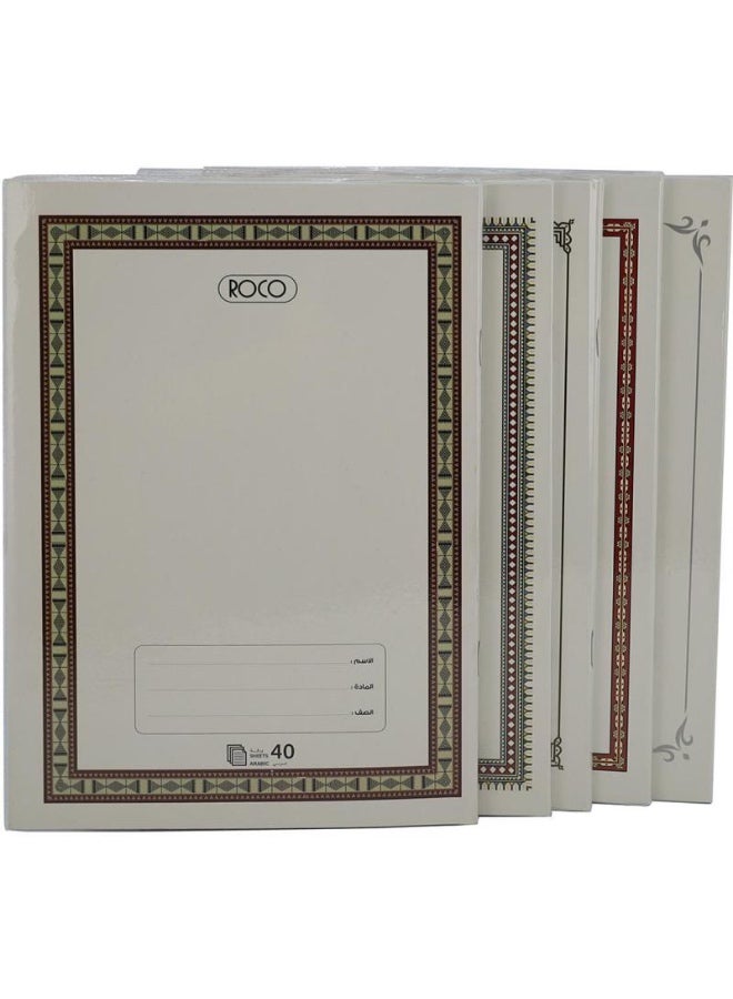 Rocco Roco Exercise Book Pack of - Framed on white cover, 5 cm, 22 x 16 dimensions (80 pages, 40 sheets, single ruled, Arabic, white) - Image 5
