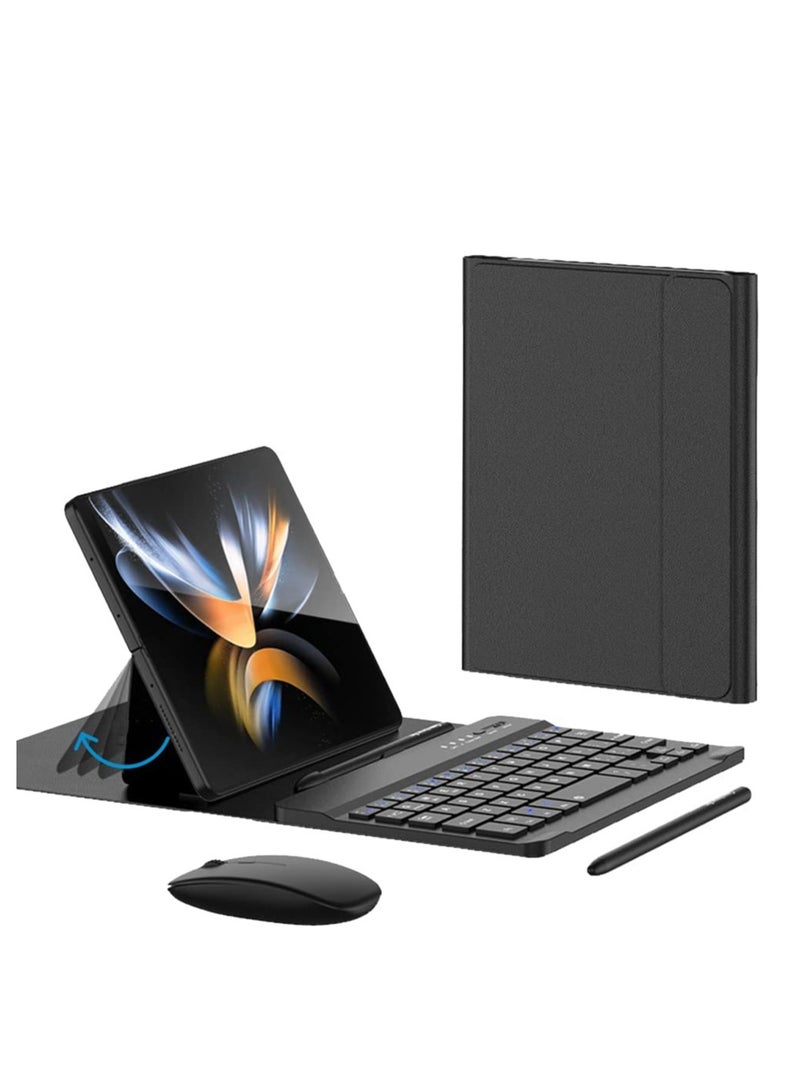 Aookay [4 in 1] Cover for Samsung Galaxy Z Fold 5/Fold 4 Keyboard Case, with Bluetooth Mouse, Capacitive Pen and Bluetooth Keyboard for Samsung Z Fold 4/Fold 3/Fold 2 (Black) - Image 1