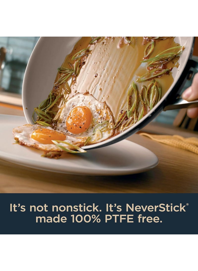 Ninja Ninja NeverStick Ceramic Pro 1025 Fry Pan NonStick Pan PTFE Free Ceramic Coated Stainless Steel Handle Stove to Oven Safe to 660F All Stovetops  Induction Compatible Black CW30026BK  - Image 2