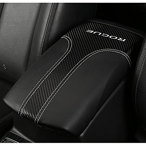 XITER Car Armrest Cover Saver, 1 Pc Center Console Leather Pad Fit for Nissan Rogue 2014-2020, 2017-2022 Rogue Sport Central Console Armrest Box Protector Interior Accessories (Carbon Fiber+Black) - Image 4