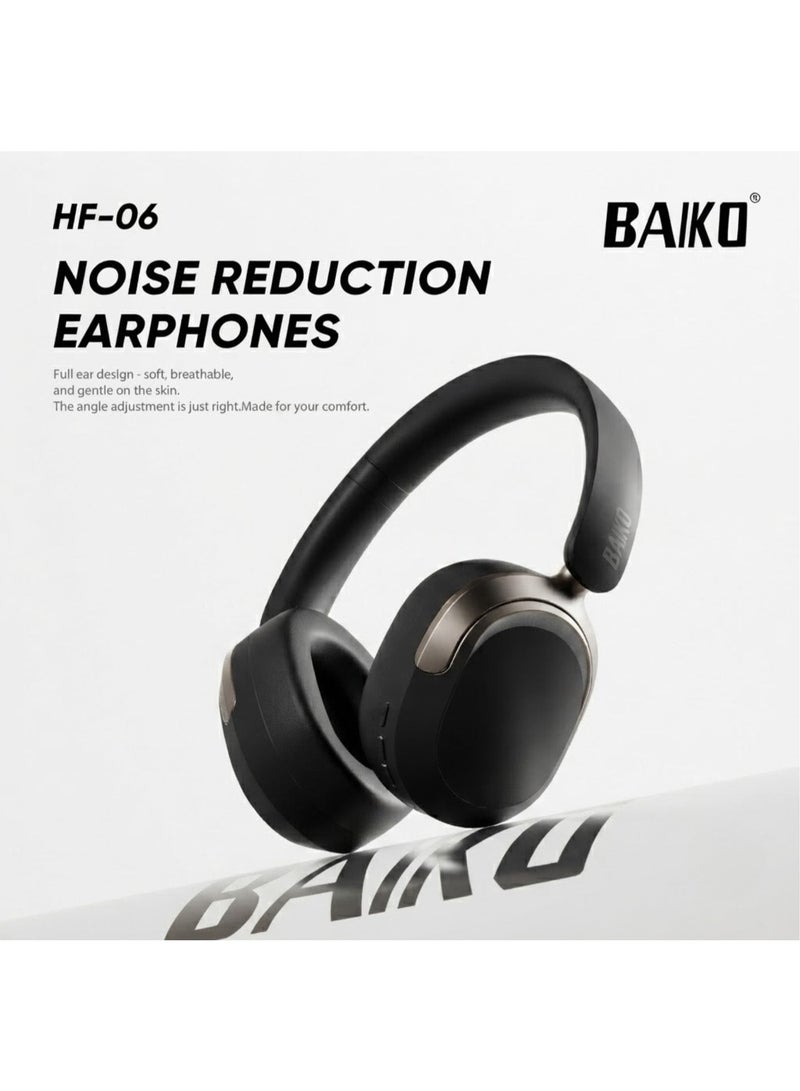BAIKO HF06 Wireless Bluetooth 6.0 Headphones With Active Noise Cancelling, 50H Playtime, Deep Bass, Type-C Fast Charging, Over-Ear Comfort For Travel And Gaming - Image 1
