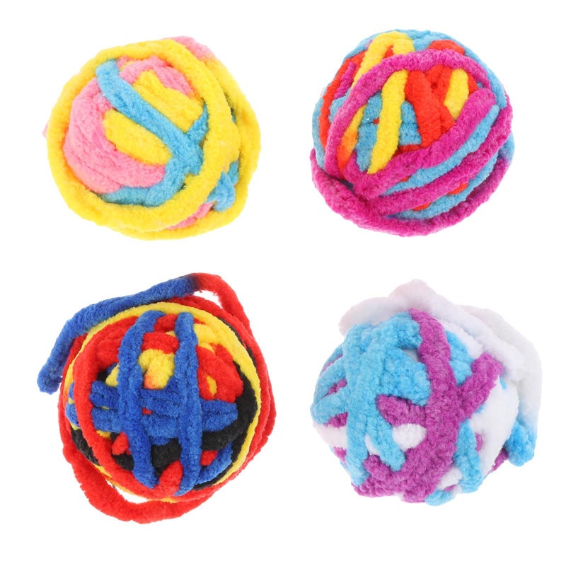 Interactive Cat Balls 40cm Tail 4 Pieces Bite Resistant Polyester Cat Toy - Image 2