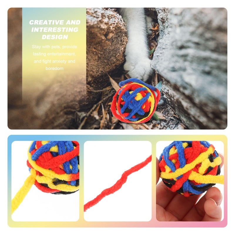 Interactive Cat Balls 40cm Tail 4 Pieces Bite Resistant Polyester Cat Toy - Image 4