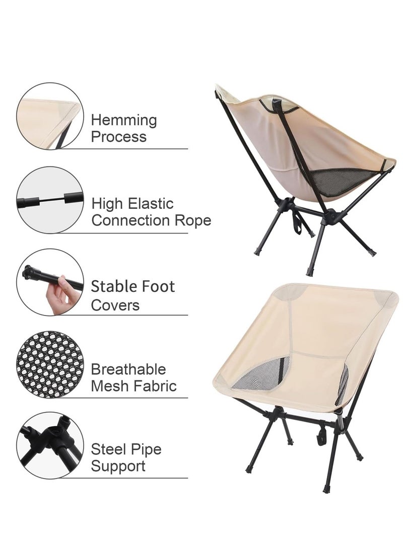 KASTWAVE Portable Camping Chairs 2 Pack, Lightweight Foldable Chair, Backpacking Chairs,The 3rd Gen Folding Chairs, Compact Lightweight for Backpacking Hiking, Heavy Duty, with 2 Side Pockets - Image 4
