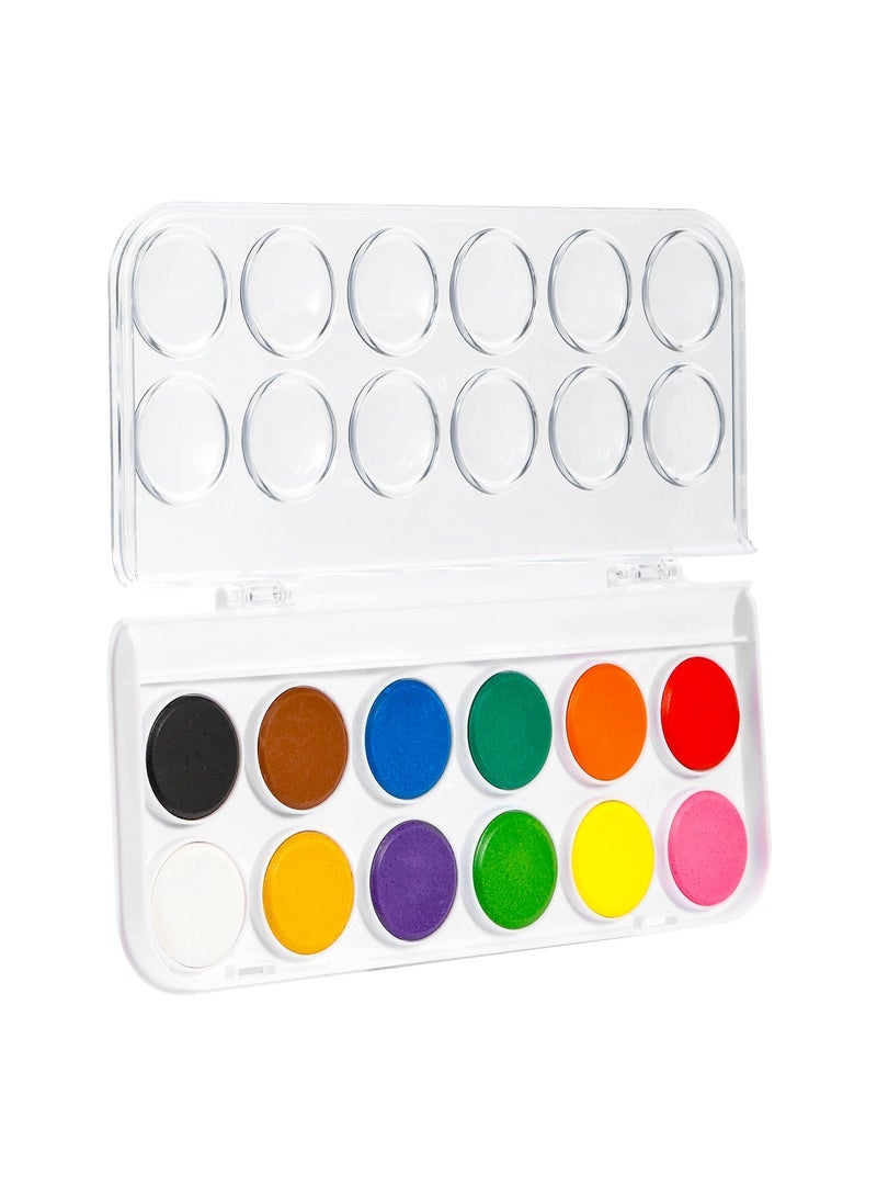 ديلي مجموعة ألوان مائية Deli EC15-12، 12 لونًا مع فرشاة - Image 3