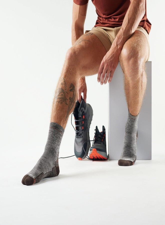 سمارت وول جوارب سمارت وول الرجالية هايك لايت كوشن متوسطة الطول رمادي فحمي كبير - Image 2