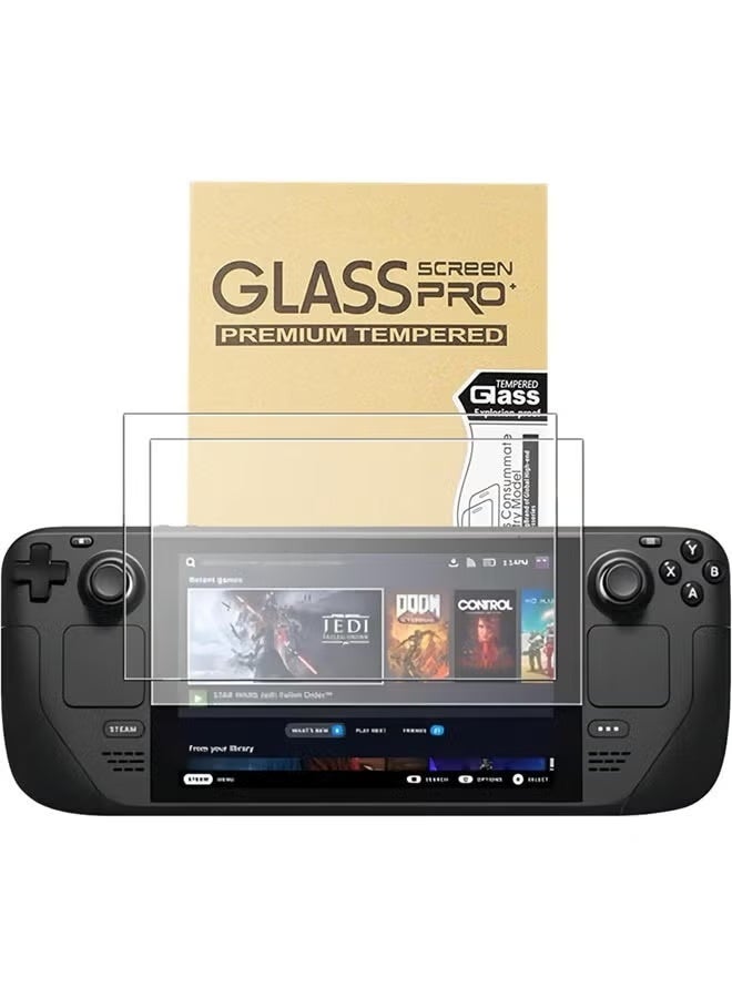2 Pack Screen Protector for Steam Deck OLED, Tempered Glass Compatible with Steam Deck OLED 7.4-inch 2023 - Image 1