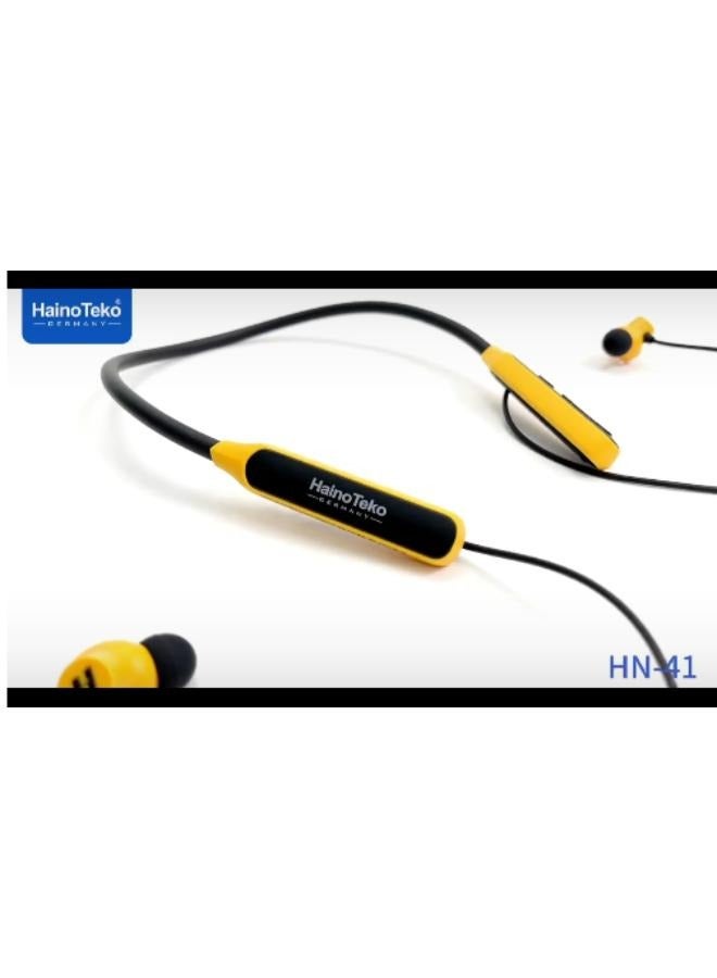 Haino Teko HN 41 Bluetooth Wireless Neckband Earphone with Mic 40 Hour Music and Super Bass Sound - Image 2