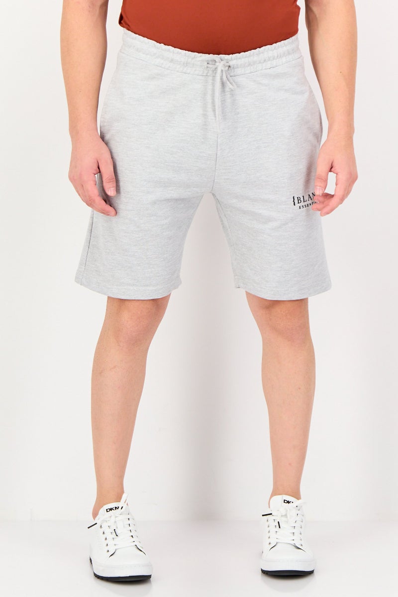 Blank Essentials Men Brand Logo Basic Shorts, Grey - Image 1