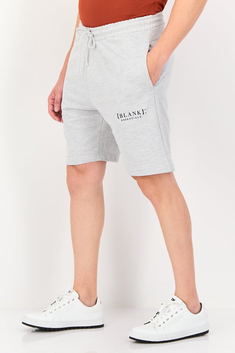 Blank Essentials Men Brand Logo Basic Shorts, Grey - Image 2