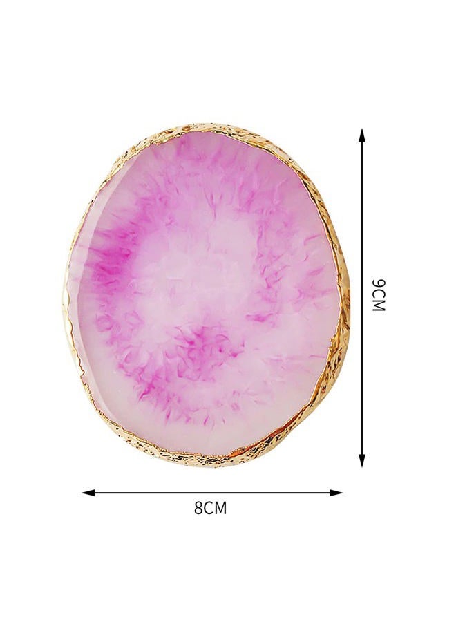 Pengxiaomei 2 Pcs Resin Nail Art Palette, Nail Art Painting Mixed Color Palettes Gold Edge Nail Holder Nail Art Display Board (Purple, White) - Image 3