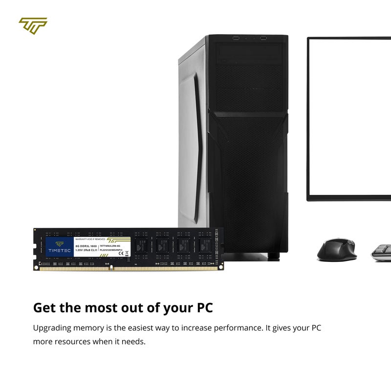 Timetec Premium 32GB KIT(4x8GB) DDR3L / DDR3 1600MHz (DDR3L-1600) PC3L-12800 / PC3-12800 Non-ECC Unbuffered 1.35V/1.5V CL11 2Rx8 Dual Rank 240 Pin UDIMM Desktop PC Computer Memory RAM(SDRAM) Upgrade - Image 4