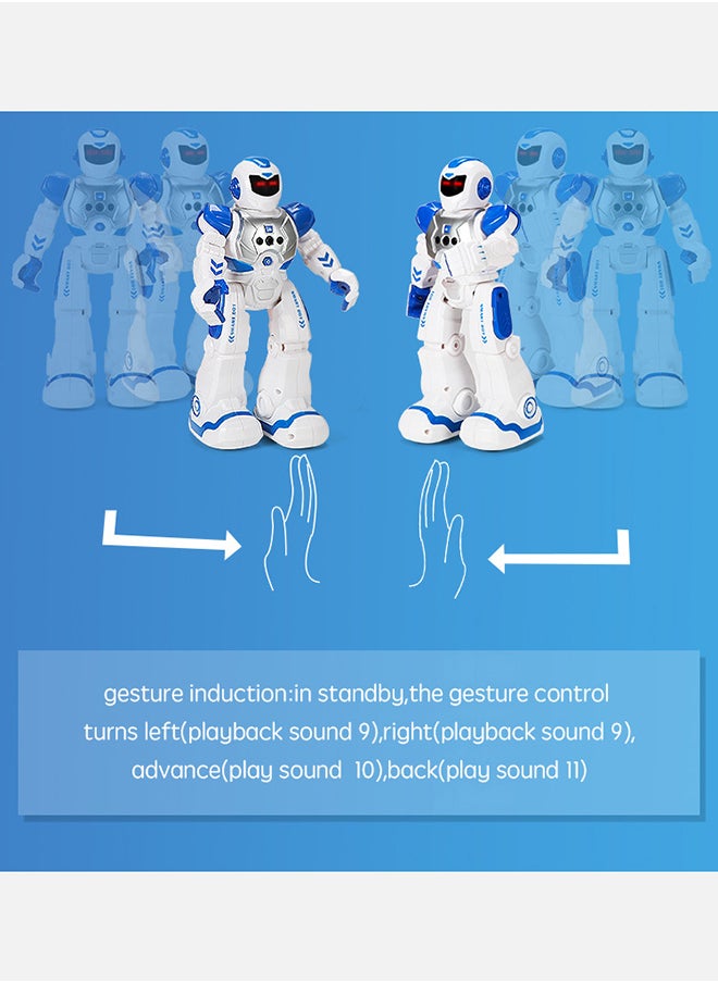 Arabest - Children's Remote Control Robot Toys, Large Programmable Remote Control Intelligent Walking and Dancing Robot Toy Gift with Gesture and Sensing Functions (Blue) - Image 1