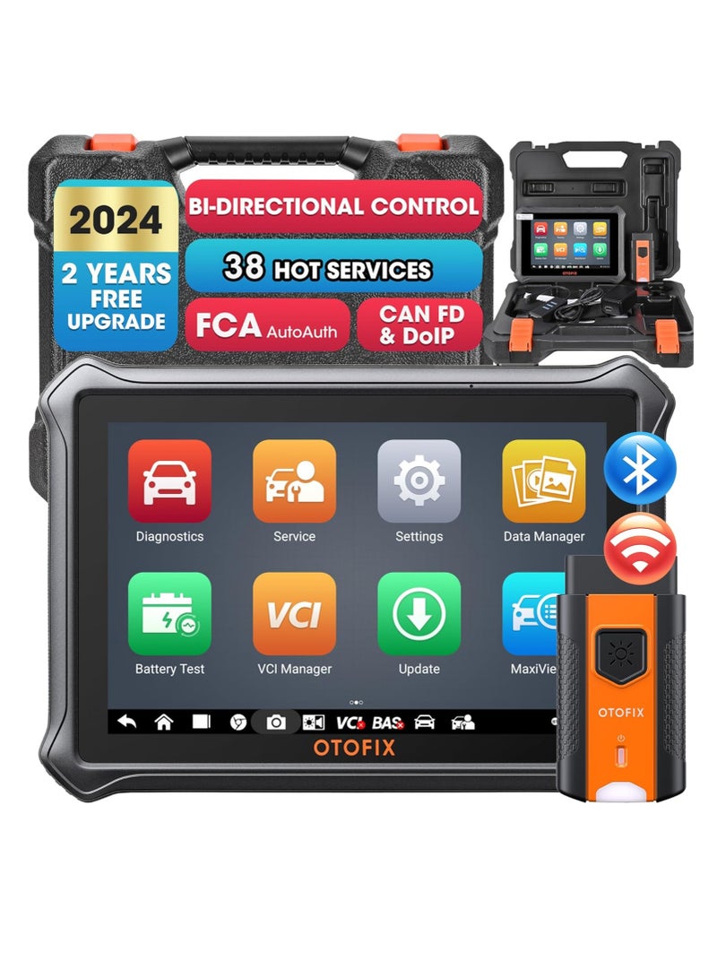 OTOFIX D1 Lite 2024 Bidirectional Scan Tool, Bluetooth OBD2 Scanner Diagnostic Tool, 2 Years Free Update, 38+ Services, CANFD & DoIP Protocols, All System Diagnoses, ABS Bleeding, Auto VIN - Image 1