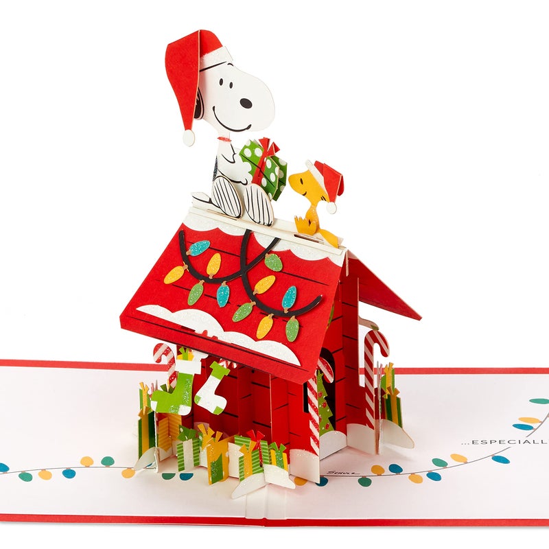 Hallmark Signature Paper Wonder Pop Up Christmas Card Peanuts Snoopys Dog House - Image 2
