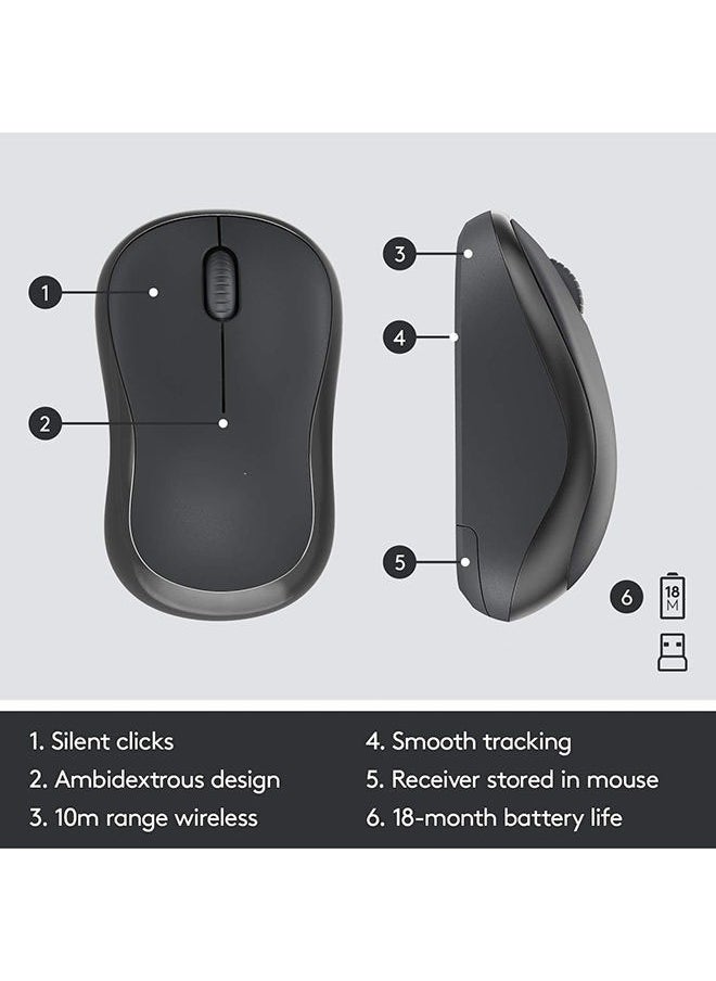 Generic - Silent Wireless Keyboard and Mouse Combo, 10m Wifi Range, 2.4GHz Wireless, Nano USB Receiver, Silent Touch Technology,English-Arabic Layout - Image 1
