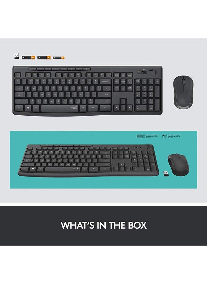 Generic - Silent Wireless Keyboard and Mouse Combo, 10m Wifi Range, 2.4GHz Wireless, Nano USB Receiver, Silent Touch Technology,English-Arabic Layout - Image 1