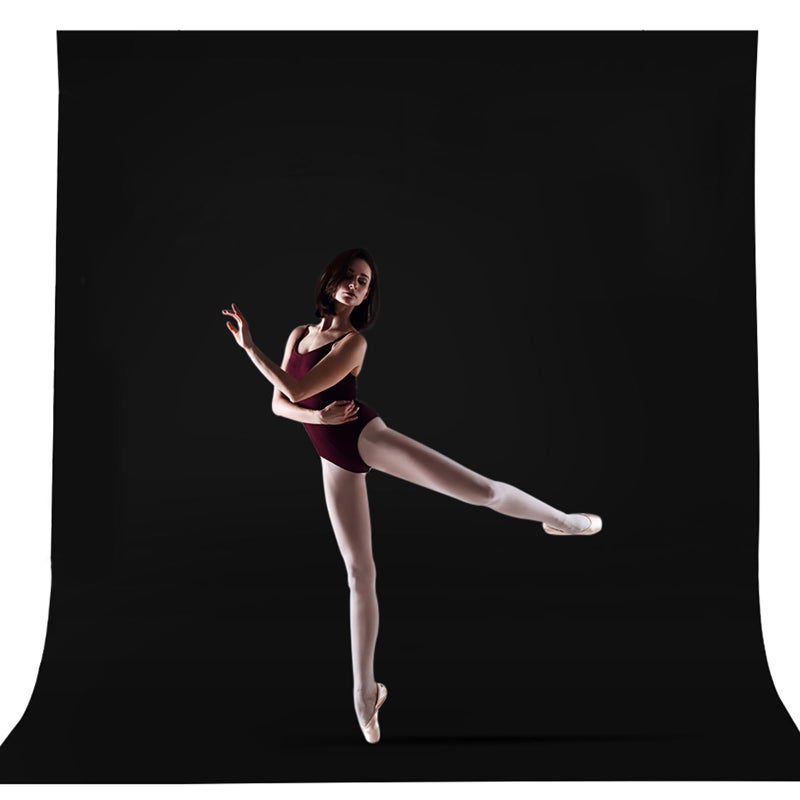 CPLIRIS 10x12ft Black Backdrop for Photography, Large Seamless Polyester Fabric Pure Black Photo Backdrop Curtain for Portrait Photoshoot Party Video - Image 1