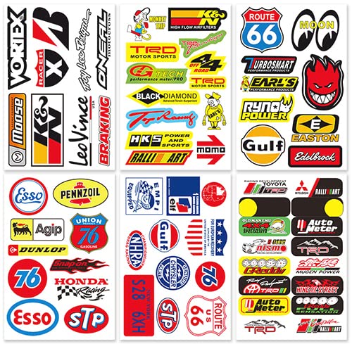 DmStore Cars Motor Drag Racing Lot 6 Vinyl Graphic Decals Stickers D6095 - Image 1