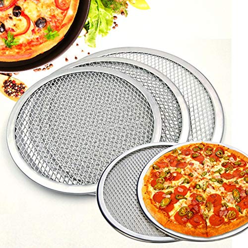 Olrada Aluminum Pizza Screen Mesh Oven Baking Tray Round Plates Silver,9-inch 3Pc Set - Image 5