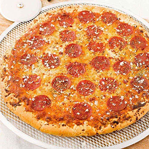 Olrada Aluminum Pizza Screen Mesh Oven Baking Tray Round Plates Silver,9-inch 3Pc Set - Image 3