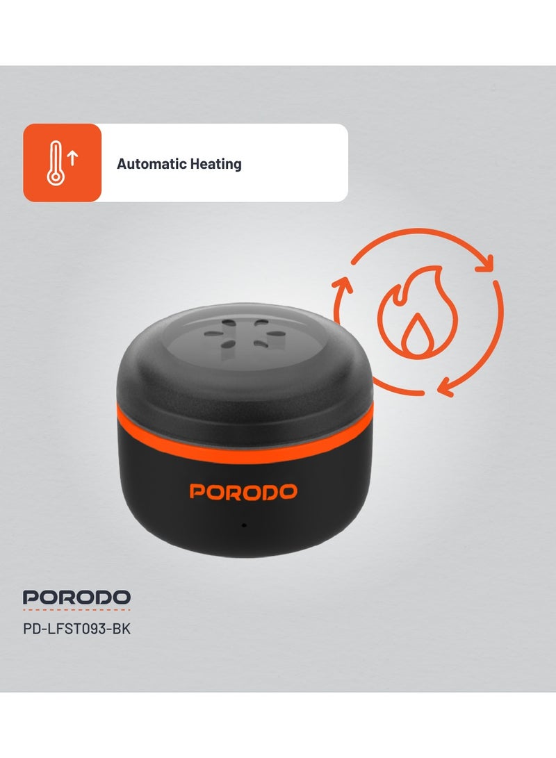 porodo Wax Warming Hair Removal Kit for Eyebrow Nose Mustache Ears / Double Pot Nostril Wax Heater/ Mini Wax Warmer /  13min Quick Wax Melt / Automatic Heating - Black  - Image 4