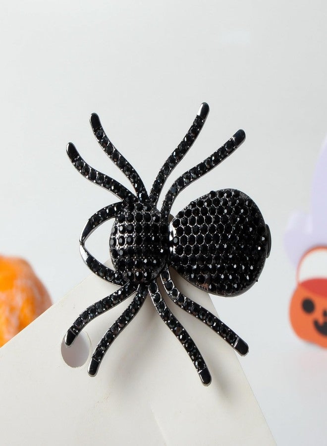Cuizhiyu 2PCS Black Spider Hair Clips for Women Girls Hiphop Metal Spooky Halloween Hair Clip With Stone Barrette for Styling Halloween Hair Accessories - Image 5