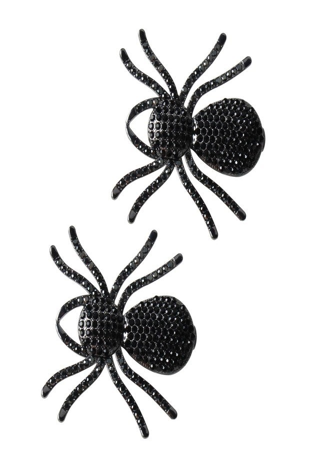 Cuizhiyu 2PCS Black Spider Hair Clips for Women Girls Hiphop Metal Spooky Halloween Hair Clip With Stone Barrette for Styling Halloween Hair Accessories - Image 1