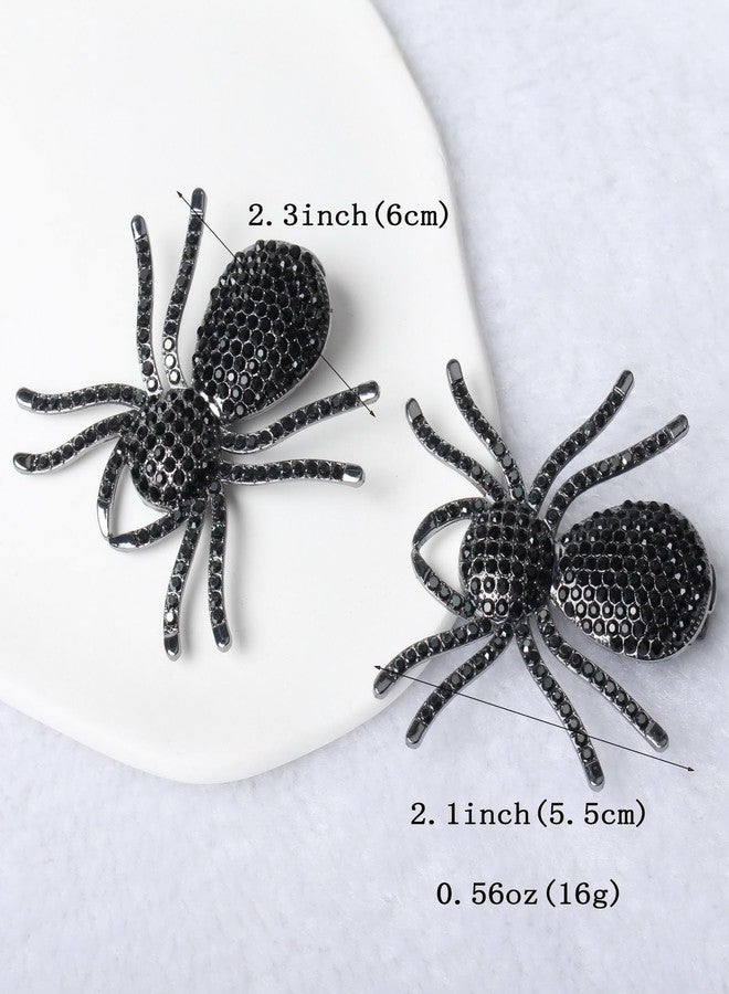 Cuizhiyu 2PCS Black Spider Hair Clips for Women Girls Hiphop Metal Spooky Halloween Hair Clip With Stone Barrette for Styling Halloween Hair Accessories - Image 4