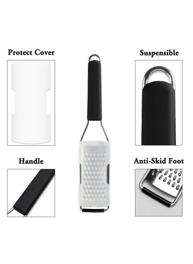 Cambom Cheese Grater Lemon Zester, Graters for Parmesan Cheese, Lemon, Citrus, Garlic, Nutmeg, Chocolate, Fruits, Vegetables, Ginger, Vegetable & Cheese Shredder with Stainless Steel Coarse Blade - Image 3