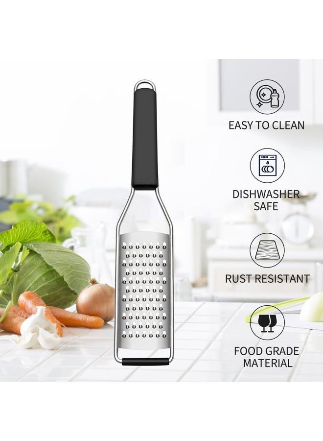 Cambom Cheese Grater Lemon Zester, Graters for Parmesan Cheese, Lemon, Citrus, Garlic, Nutmeg, Chocolate, Fruits, Vegetables, Ginger, Vegetable & Cheese Shredder with Stainless Steel Coarse Blade - Image 5