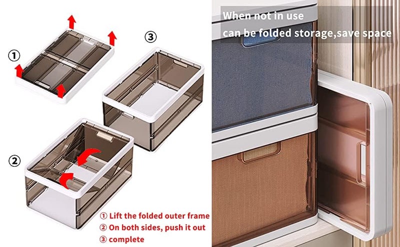 Kitwe Kitwe Wardrobe Clothes Organizer for Jeans Stackable Foldable Closet Drawer Organizer Storage Box Bin for Sweater Bra Underwear Tshirts Socks with Cover and Handle 2 - Image 2