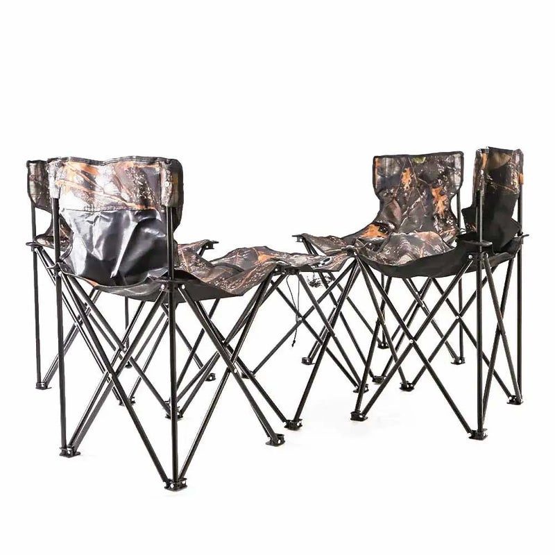 Portable Folding Camping 4 Charis + 1 Foldable Table with Cup Holder - Image 1