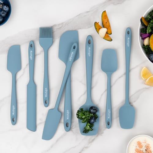 Elihome Mini Silicone Spoonula - Non-Stick Heat Resistant Silicone Scraper Spatula for Mixing, Serving, Scraping, Stirring, and More, 8.75 Inch, Slate Teal Grey - Image 2