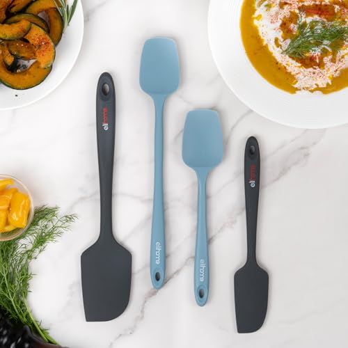 Elihome Mini Silicone Spoonula - Non-Stick Heat Resistant Silicone Scraper Spatula for Mixing, Serving, Scraping, Stirring, and More, 8.75 Inch, Slate Teal Grey - Image 5