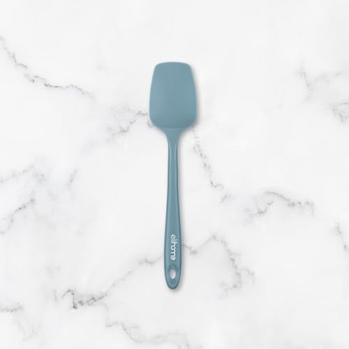 Elihome Mini Silicone Spoonula - Non-Stick Heat Resistant Silicone Scraper Spatula for Mixing, Serving, Scraping, Stirring, and More, 8.75 Inch, Slate Teal Grey - Image 1