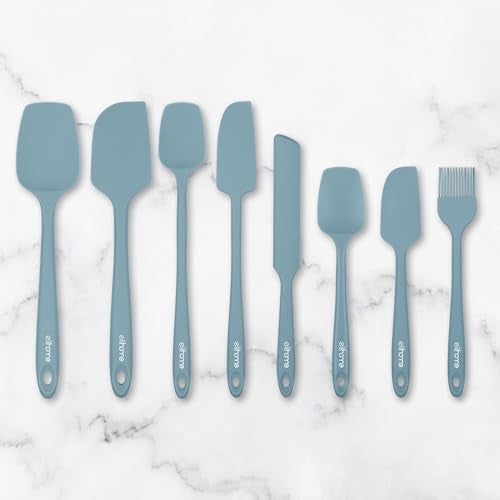 Elihome Mini Silicone Spoonula - Non-Stick Heat Resistant Silicone Scraper Spatula for Mixing, Serving, Scraping, Stirring, and More, 8.75 Inch, Slate Teal Grey - Image 3