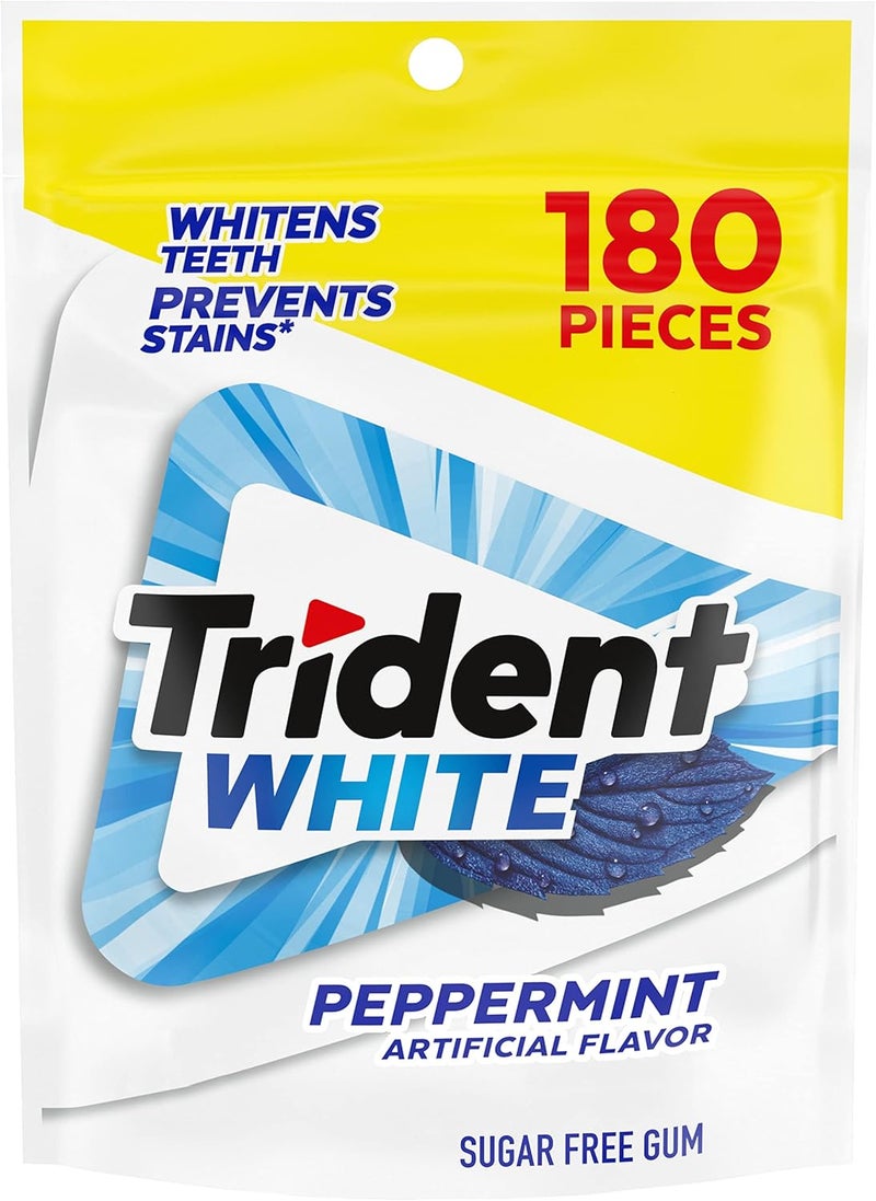 Trident White Peppermint Sugar Free Gum - 180 Pieces - Image 1