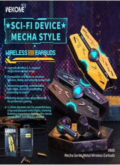 WEKOME Headphone Earbuds Wireless Bluetooth Charging Case with Microphone and led lights,For Gaming  - Image 3