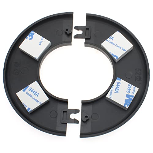LBTODH 4 Pcs 2.0 Inch Wall Split Flange ABS Round Escutcheon Plate Wall-Mounted Self-Adhesive Water Pipe Cover for Water Pipe Faucet Decoration Accessories, Black - Image 4