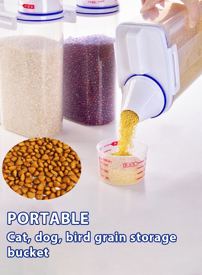 Generic food containers，Pet food containers，Pet storage bin,Pet food storage box,Handheld sealed moisture-proof and fresh-keeping cat storage tank,Send graduated cup dog food bucket,Suitable for storing various grains such as rice, cat food, dog food, and pet food  - Image 5