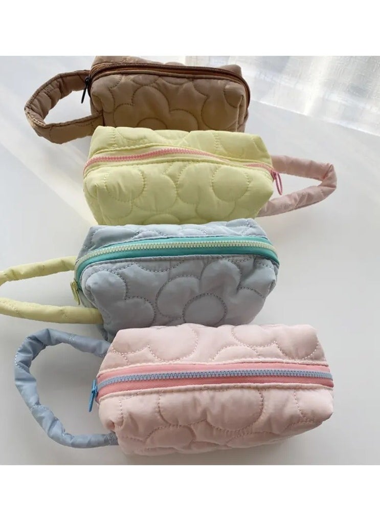 ORiTi Quilted Padded Top-handle Bag Cosmetic Case Makeup Bags Women Travel Toiletry Bag Tote Shoulder Bag Gift For Girls  - Image 5