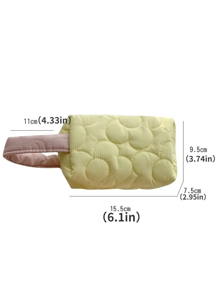 ORiTi Quilted Padded Top-handle Bag Cosmetic Case Makeup Bags Women Travel Toiletry Bag Tote Shoulder Bag Gift For Girls  - Image 4