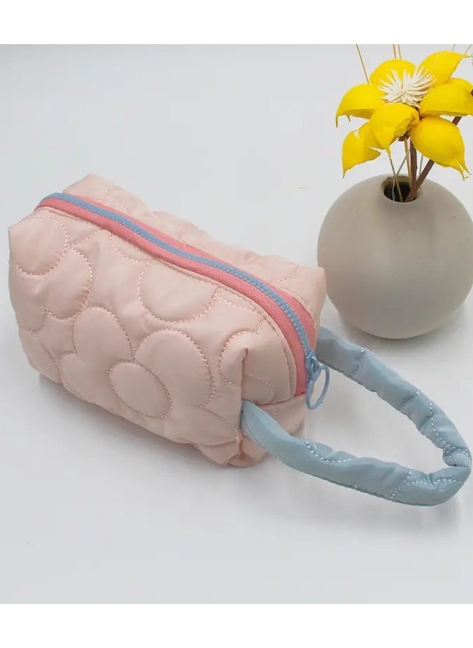 ORiTi Quilted Padded Top-handle Bag Cosmetic Case Makeup Bags Women Travel Toiletry Bag Tote Shoulder Bag Gift For Girls  - Image 1