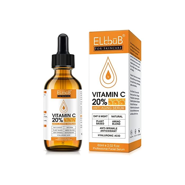 Premium 20% Vitamin C Serum For Face with Hyaluronic Acid, Retinol & Amino Acids - Boost Skin Collagen,Hydrate & Plump Skin, Anti Aging & Wrinkle Facial Serum 60ml