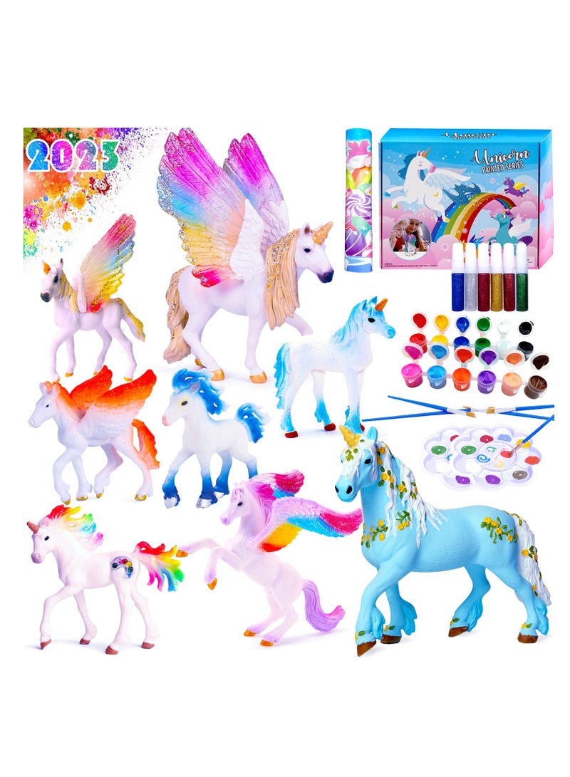 سيوسي مجموعة طلاء لعبة يونيكورن للأطفال، قم برسم مجموعة حرفة يونيكورن الخاصة بك، مثالية للفتيات من سن 4 إلى 9 سنوات، لوازم الفنون والحرف اليدوية، مجموعة DIY لهدايا عيد الميلاد، وأنشطة الوالدين والطفل - Image 1